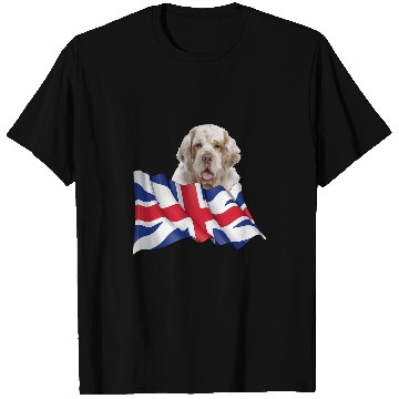 Discover Clumber Spaniel Pet Union Jack Flag Dog T-Shirts