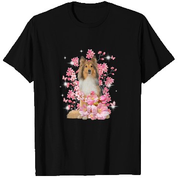 Discover Shetland Pet Cherry Blossom Flowers T-Shirts