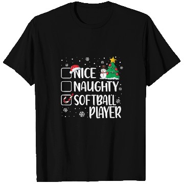 Discover Softball Gift Naughty Or Nice Softball Player Funny Christmas Pajama 11 T-Shirts