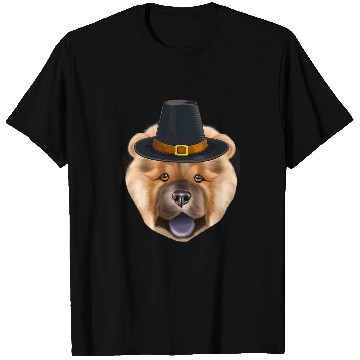 Discover Chow Chow Pet Wearing Pilgrim Hat Thanksgiving T-Shirts