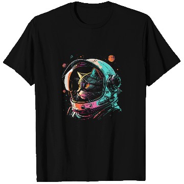 Discover Astronaut Cat Or Funny Space Cat On Galaxy Kitty Cat Lover T-Shirts
