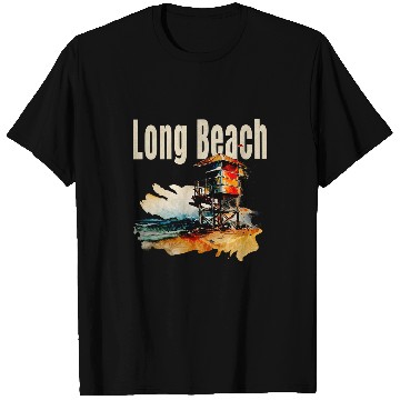 Discover Long Beach New York Oceanfront Lifeguard Tower T-Shirts