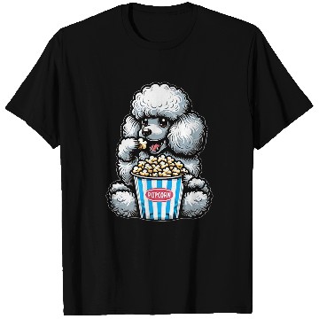 Discover Poodle Dog Popcorn carnivals Costume Cinema T-Shirts