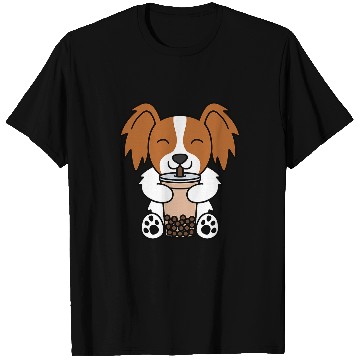 Discover Papillon Pet Boba Bubble Milk Tea Papillon T-Shirts