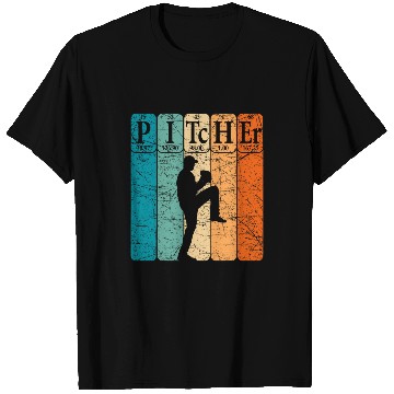 Discover Sport Baseball Periodic Table Elements Nerd Baseball Pitcher Retro T-Shirts