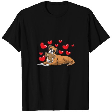 Discover Boxer Pet With Stuffed Animal And Hearts T-Shirts