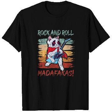 Discover Funny Guitar Rock and Roll Madafakas Cool Cat with T-Shirts
