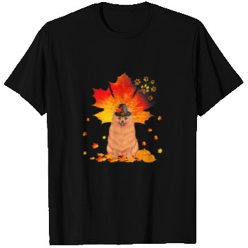 Discover Pomeranian Pet Autumn Leaf Fall Leaves Dog Lover Thanksgiving T-Shirts