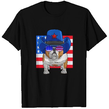 Discover English Bulldog Pet 4th of July Merica USA Flag Patriotic T-Shirts