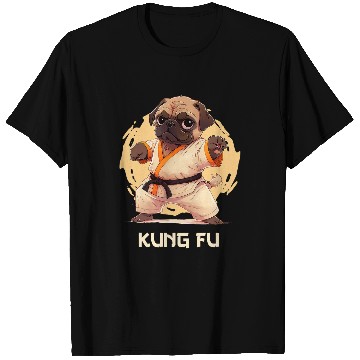 Discover Pug Dog Graphic As Training Kung Fu Clothing T-Shirts