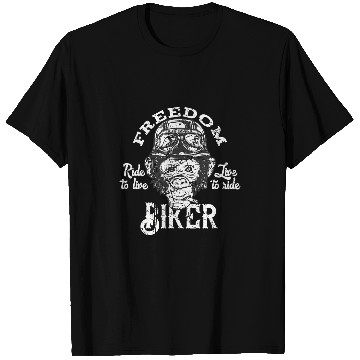 Discover Freedom biker 2mad monkey funny speed ape motorcycle T-Shirts