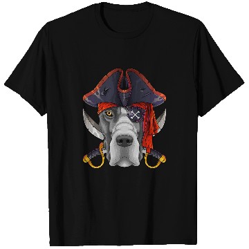 Discover Great Dane Pet Pirate Great Dane Jolly Roger Halloween Costume Crossbones T-Shirts