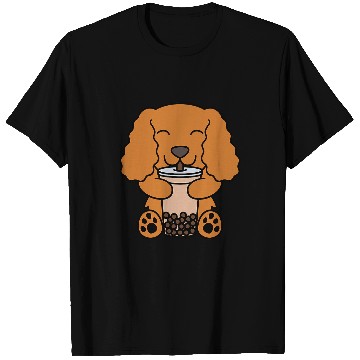 Discover Cocker Spaniel Pet Boba Bubble Milk Tea Cocker Spaniel T-Shirts