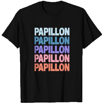 Discover Papillon Pet Funny Modern Repeated Text Design T-Shirts
