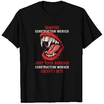 Discover Vampire Construction Worker Halloween Foreman Scary Mason T-Shirts
