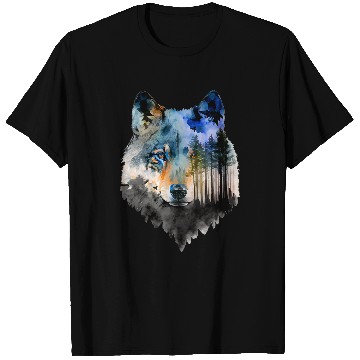 Discover Coyote Mammal Forest Landscape Animal Face Art Animal Lover T-Shirts