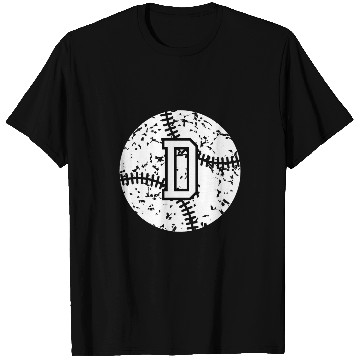 Discover Sport Baseball Letter D Baseball Team Red Initial D T-Shirts