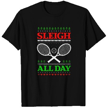 Discover Sport Tennis Sleigh All Day Design Christmas T-Shirts