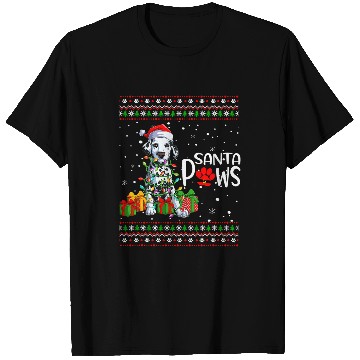 Discover Dalmatian Pet Santa Paws Christmas Dalmatian xmass buffalo plaids Red 41 T-Shirts