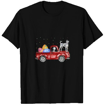 Discover Dalmatian Pet Riding Easter Truck Easter Egg Cute Easter T-Shirts