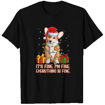 Discover Corgi Pet Welsh Corgi its fine im fine everything is fine christmas 26 T-Shirts