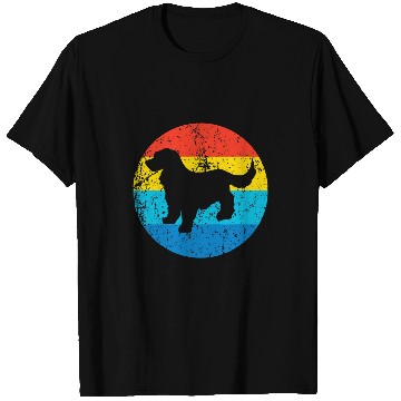 Discover Cocker Spaniel Pet Breed Silhouette Retro 1970s Circle 1 T-Shirts