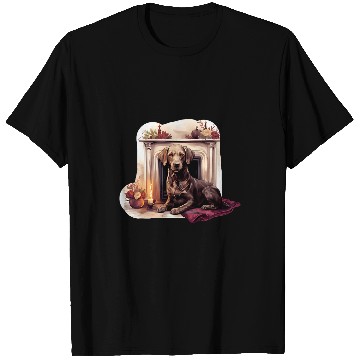 Discover Labrador Pet Dog Laying by Fireplace Puppy T-Shirts