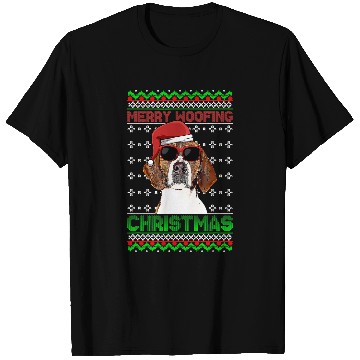 Discover Foxhound Pet Dog Funny Merry Woofing Christmas T-Shirts