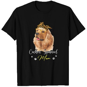 Discover Cocker Spaniel Pet mom leopard print dog lovers T-Shirts