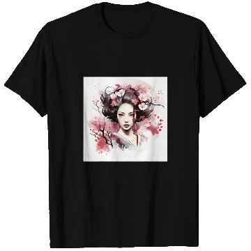 Discover Japanese Elegance Geishas Blossom Vector T-Shirts