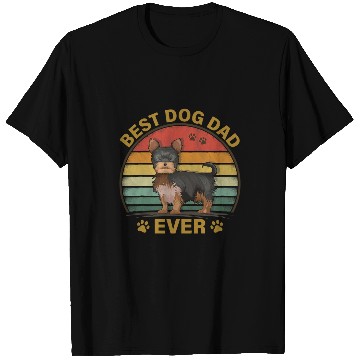 Discover bests Dog Dad Ever vintages Fathers Day Yorkshire Terrier Dog T-Shirts
