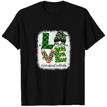 Discover Instructional Coachs Teacher Love Women Bleached Messy Bun T-Shirts