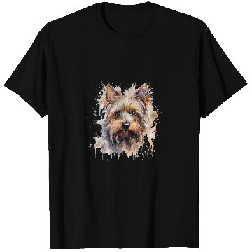 Discover Colorful Yorkshire Terrier watercolor art T-Shirts