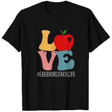 Discover Learning Coachs Love Apple Groovy Retro Cute Back To School T-Shirts