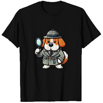 Discover Saint Bernard Detective Funny Dog Mystery 1 T-Shirts