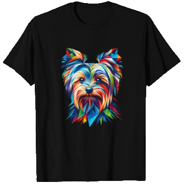 Discover Colorful Geometric Yorkshire Terrier Yorkie Dog Puppy Lover T-Shirts