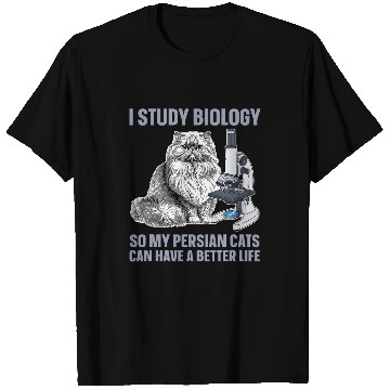 Discover Biologist Persian Student Teacher Scientist Biology Cat T-Shirts