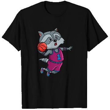 Discover Basketball Raccoon Bball Coachs Player Sports Trash Panda T-Shirts