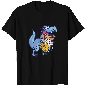 Discover Dinosaur Pet Beer TRex and Beer Booze Alcohol Drinking T-Shirts