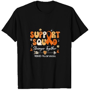 Discover ADHD Ribbon Groovy Support Squad Orange Ribbon ADHD Awareness Gifts T-Shirts