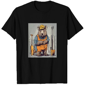 Discover Wombat Construction Foreman Building Site Animal Design T-Shirts