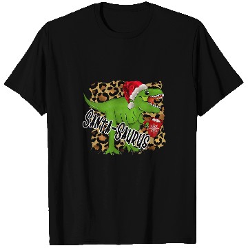 Discover Dinosaur Pet Santa Saurus Merry Christmas Dinosaur Hot Chocolate Leopard T-Shirts