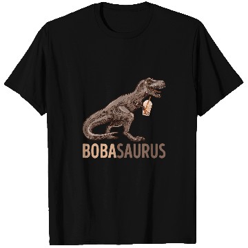 Discover Dinosaur Pet Bobasaurus T rexs Dinosaur Fun Boba Saurus Bubble Milk Tea T-Shirts