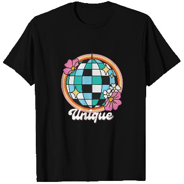 Discover Womens uniques Womens Creative Expression Graphic Retro Disco Ball T-Shirts