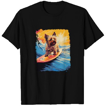 Discover Paddle Board Surfing Dog Yorkshire Terrier T-Shirts