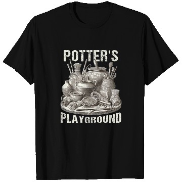 Discover Potters Playground Pottery Tools Funny Ceramic Potter T-Shirts