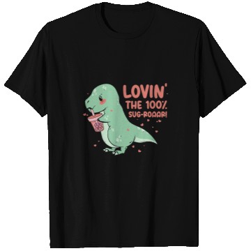 Discover Dinosaur Pet Boba Tea Bubble Milk Tea Drink T rexs Dino T-Shirts