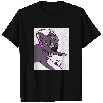 Discover Pitbull Pet Wednesday Pitbull with Headphones T-Shirts