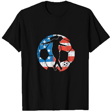 Discover Soccer USA Flag Player Goalkeeper Sport Soccer Coach T-Shirts