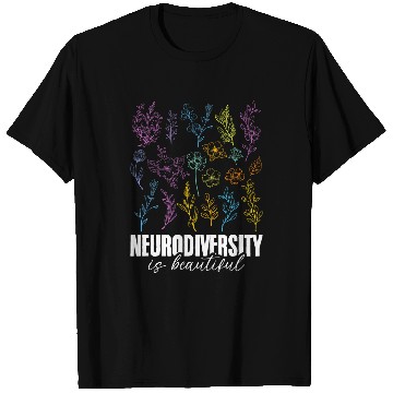 Discover Autism Puzzle ASD Beautiful Flowers Neurodiversity T-Shirts